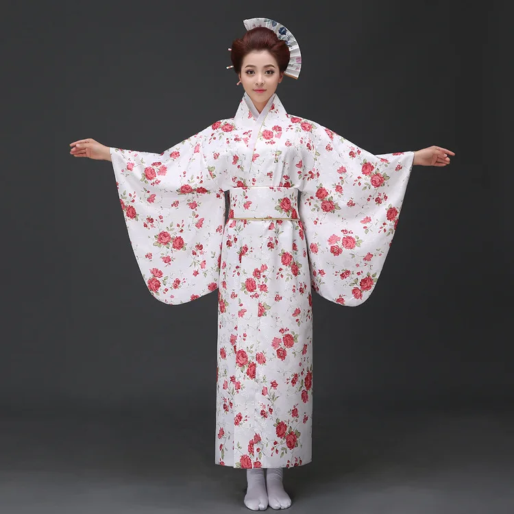 

The Japanese kimono dress stage costume Red women kimono Cosplay uniform