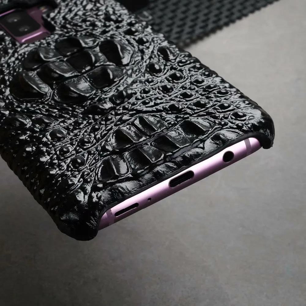 Роскошные головы крокодила чехол для samsung Galaxy S9 plus чехлы из натуральной кожи телефон сумка чехол для samsung S9