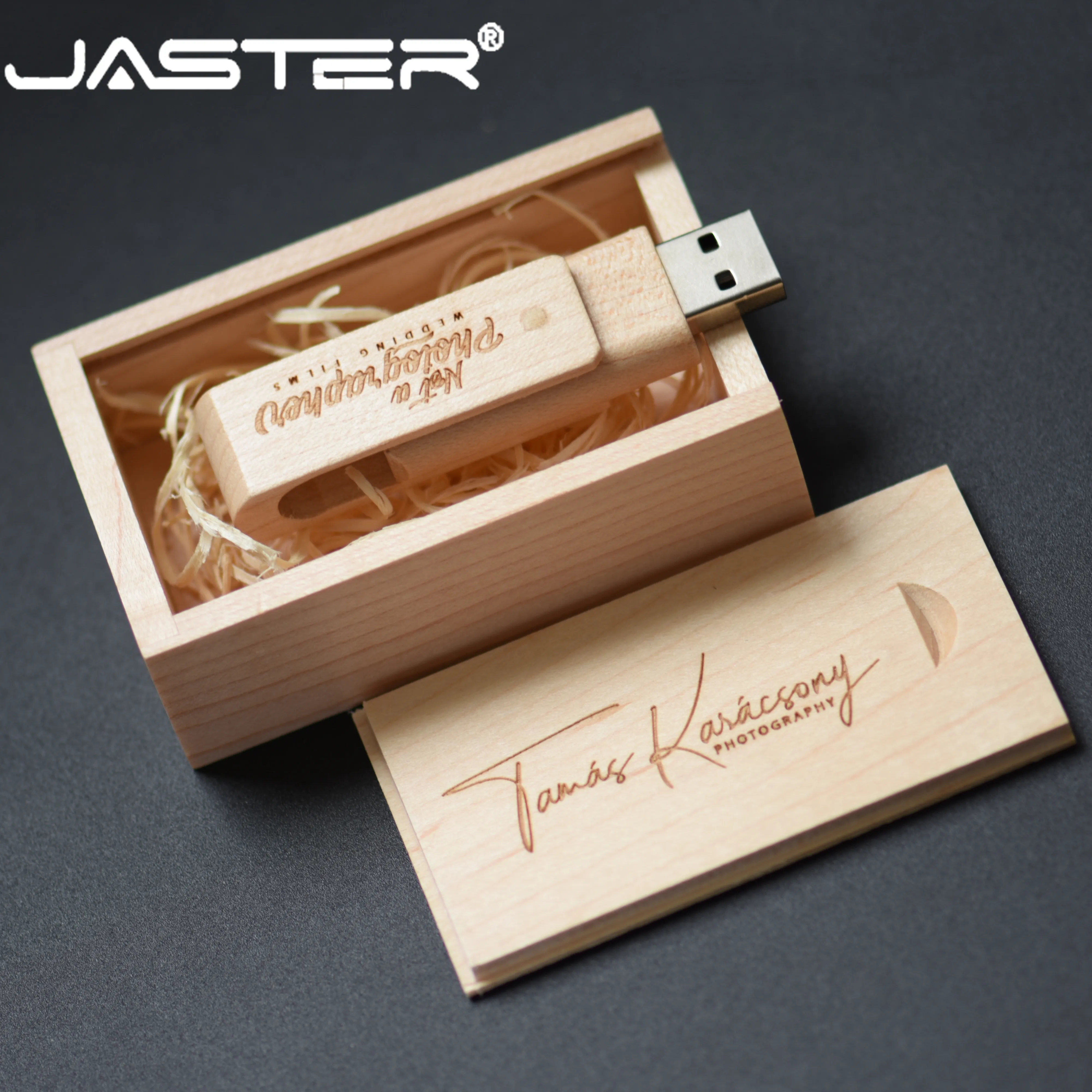 JASTER USB 2,0, деревянная поворотная флешка, usb флеш-накопитель, 4 ГБ, 8 ГБ, 16 ГБ, 32 ГБ, 64 ГБ, карта памяти, держатель, логотип на заказ, свадебный подарок