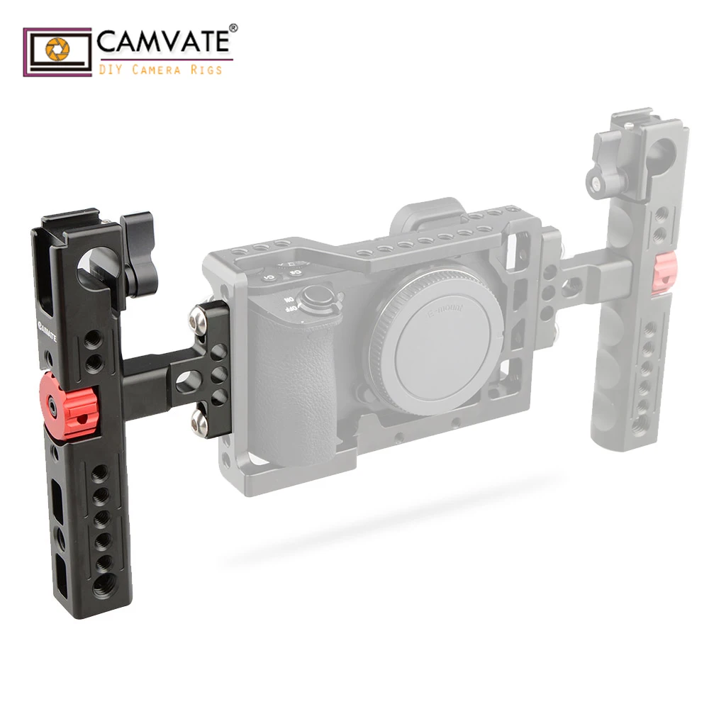  CAMVATE Nato Top Handle Kit with 15mm Rod Clamp & Shoe Mounts for Camera Cage Rig (Black) C1585 cam