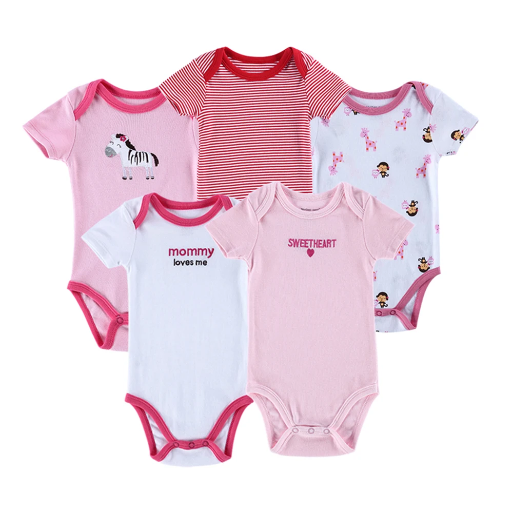 

Mother Nest 100% Cotton Baby Bodysuits 5Pcs/lot Newborn Jumpsuit Baby Girls Underwear Short Sleeves Body Baby Clothing Set