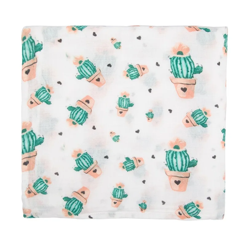 Детское одеяло для новорожденных, детское банное полотенце, многофункциональное супер мягкое муслиновое хлопковое Пеленальное Одеяло KF474 - Цвет: prickly pear
