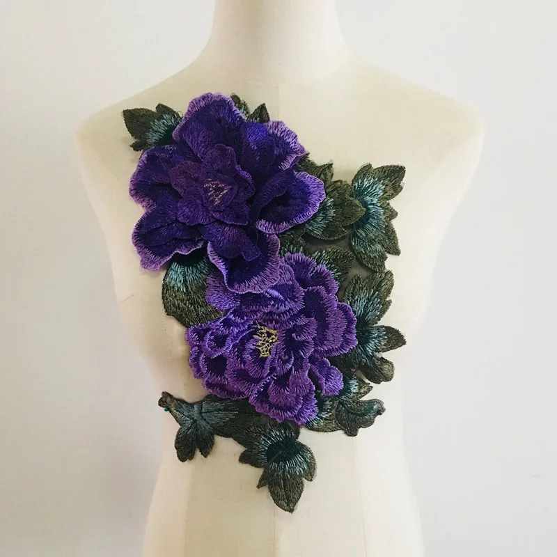 FFLACELL 1 шт. аппликация вышивка цветок нашивки на одежду "сделай сам" Декор многослойная Вышивка Узор цветы пиона