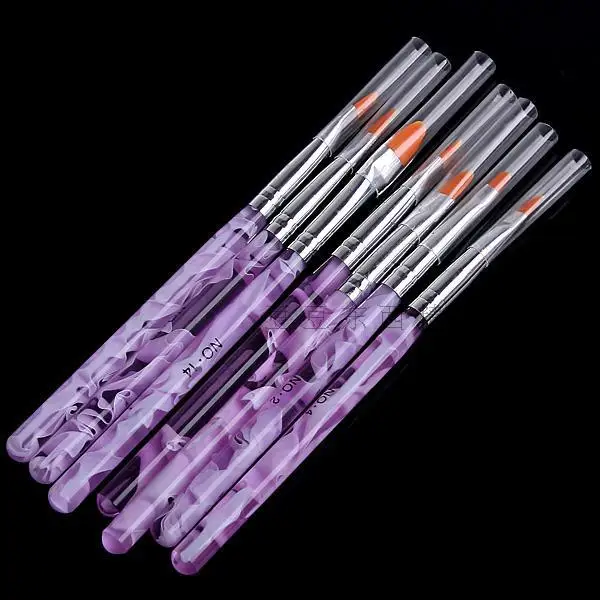 7 Stuks Nail Art Borstel Kit Nagel Lijm Fototherapie Pen Acryl Tekening Strass Uv Gel Schilderij Manicure Tools