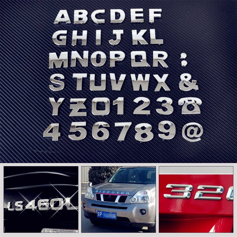 

Car auto DIY Letter Alphabet number Stickers Logo for Skoda Opel DAF RAM Trucks Paccar Ford Otosan Chrysler