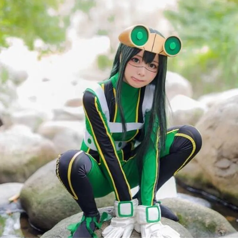 Парики из аниме My Boku no Hero Academia Asui Tsuyu косплей костюмы для мужчин и женщин