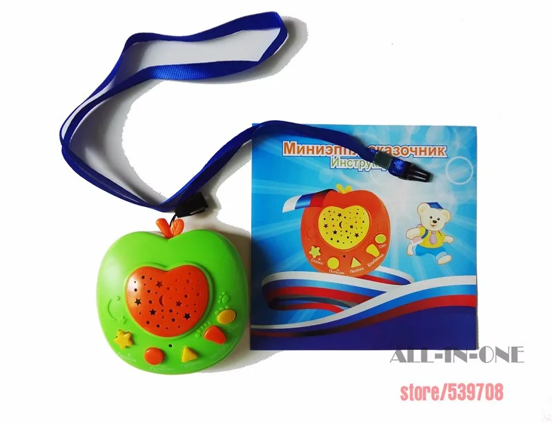 Qjing русский язык Apple Stories Teller специально для детей развивающие Обучающие игрушки с рассказами музыка стихотворение познание светильник