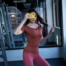 SJ-MAURIE, Женский Топ для йоги, рубашка для бега, спортивная одежда для женщин, футболка для спортзала или йоги, футболка для фитнеса, быстросохнущие рубашки для тренировки