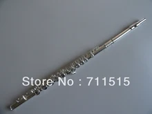 271S Silvering Plated Flute 16 Holes C Key Openings Cupronickel Woodwind Instrument with Mini Screwdriver Nylon Bag