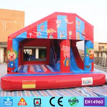 Commercial Circus Inflatable Bouncer Castle Trampoline with Slide for kids