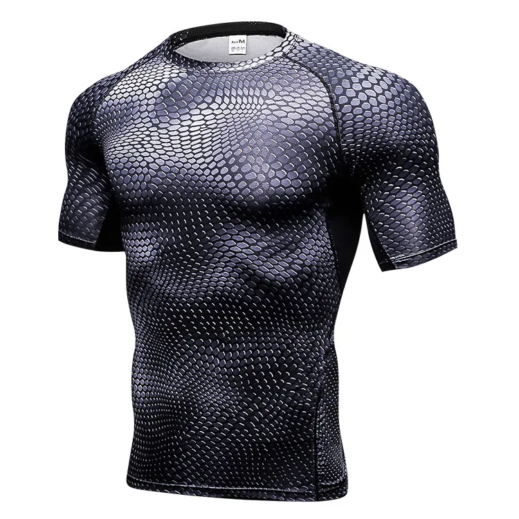 3D Printed Patterns Men Running T Shirts Short Sleeve Workout Gym