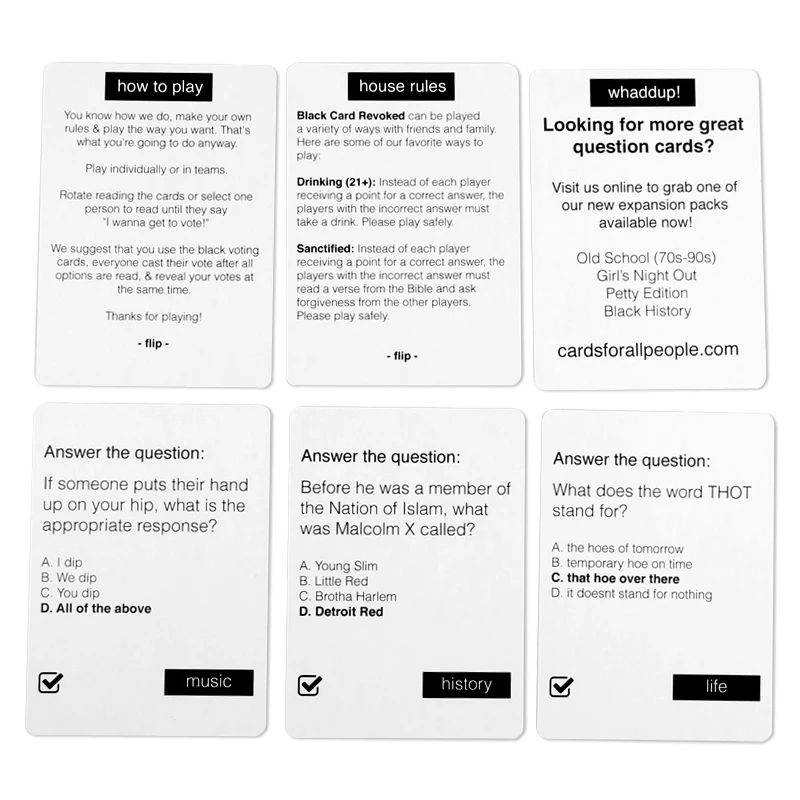 Best Seller Black Card Revoked Original Flavor Adult Party Game ...