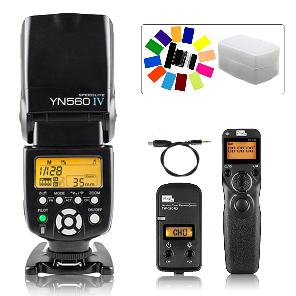 

YONGNUO YN560 IV YN-560 IV Flash Speedlite & Pixel TW-283 S2 Shutter Release For Sony A58 A6000 A7 A7r A3000 RX100II