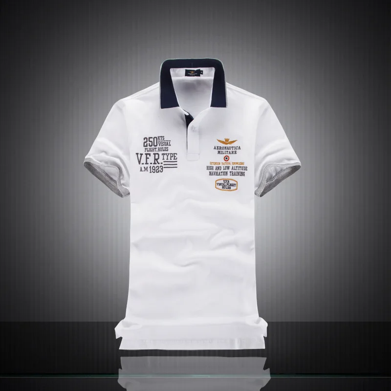 

2018 New mens polo shirt 100%cotton AERONAUTICA MILITARE brand short sleeve Air force one Casual fashion Embroidery Polo shirt
