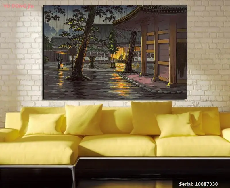 Earth light Landscape Classical oil Painting Drawing art Spray Unframed Canvas iron gemstone picture miniature picture10087338 | Дом и сад