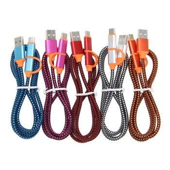 

2A Micro USB Cable 2 in 1 Fast Charge usb C Cables for Redmi Note 7 for Samsung Galaxy S9 s10 Andorid Phone Charging Wire Cord