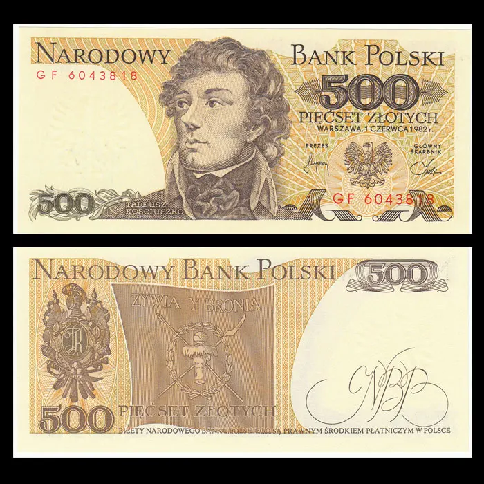 

Poland 500 Zloty, 1982, P-145d, Banknotes, UNC, Uncirculated, Collection, Gift, Europe, Original Paper Notes
