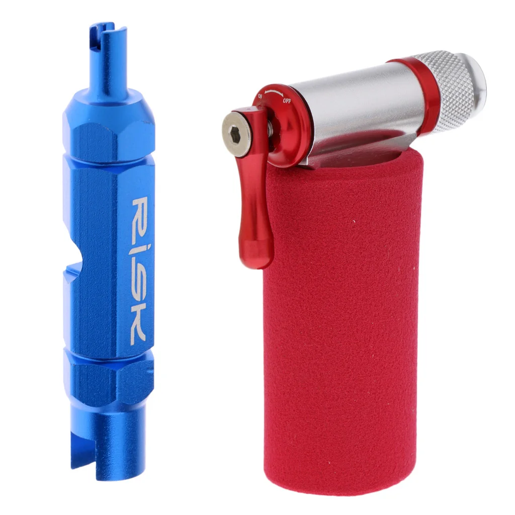 

Bike Bicycle Air Pump CO2 Inflator Head + Valve Core Extractor Remover Tool Bicycle Repair Tools Tire Valve Core Removal Tool