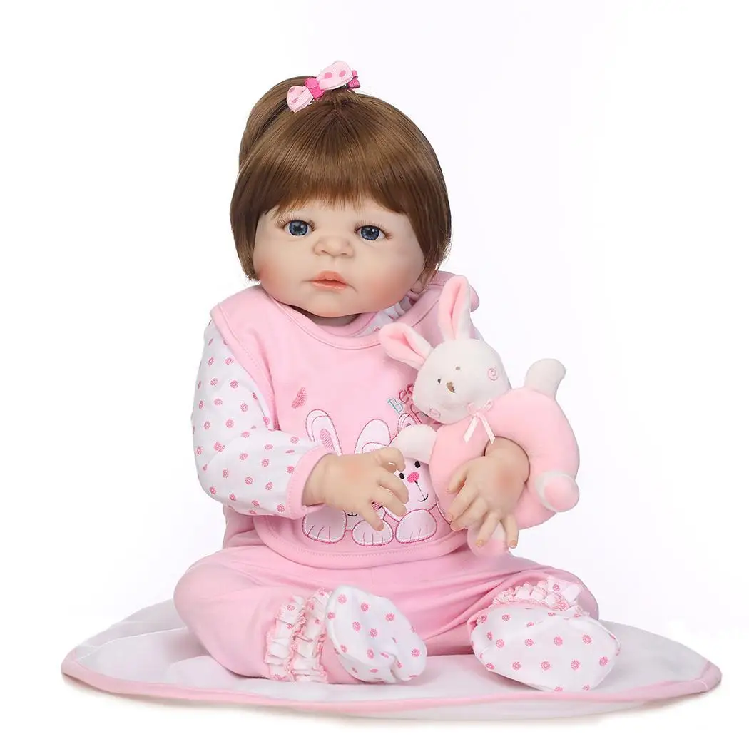 

Kids Soft Silicone Realistic With Clothes Collectibles, Gift, Playmate Reborn Baby 2-4Years Pink Doll