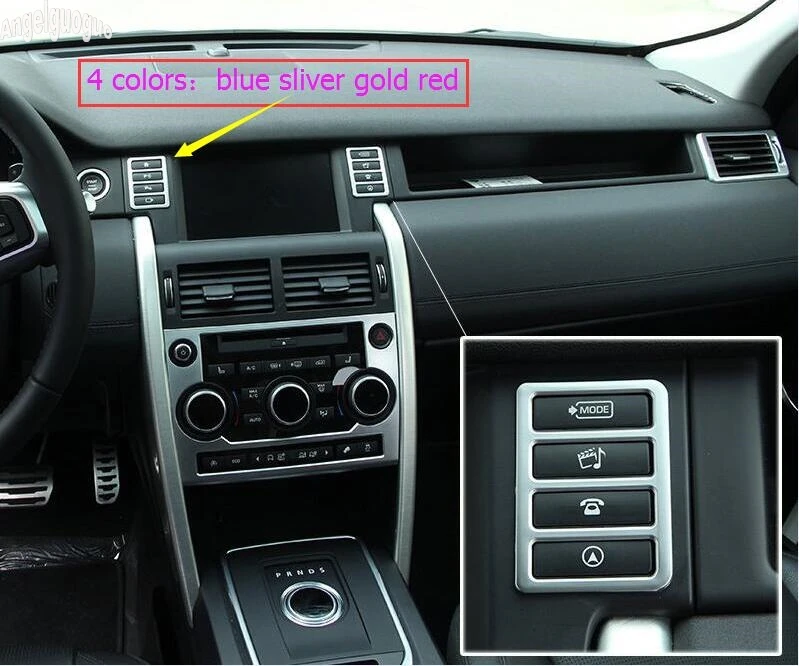angelguoguo ABS Chrome Or Plating Car Instrument Panel Button Frame Decoration Covers For Land Rover Discovery Sport 2015 2016