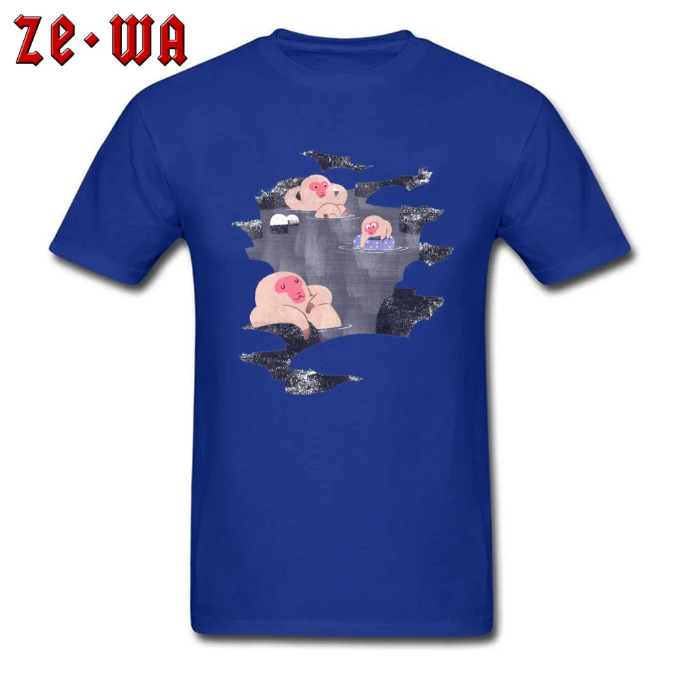 Normal Leisure Crew Neck T Shirt Summer Fall Tops Shirt Short Sleeve for Men 2018 New 100% Cotton Normal T Shirts jigokudani monkey park japanese macaque hot spring blue