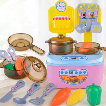 

15pcs/set Children's play house toy role play Mini Simulationv Plastic Pretend Play Food Kitchenware CookingTableware Cookware