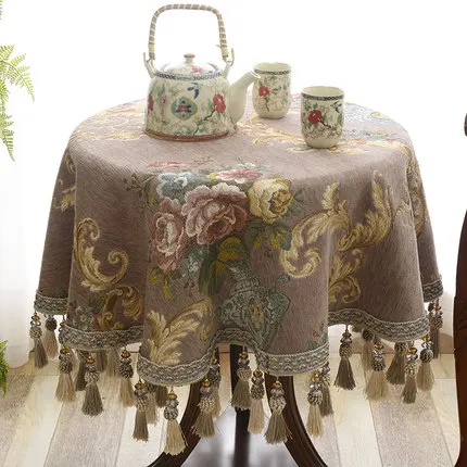 Luxury European style Round table cloth with Pendant kitchen accessories living room Coffee house h