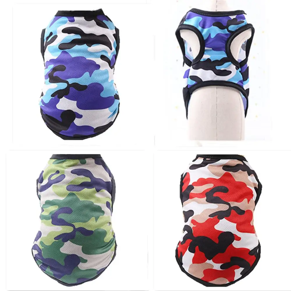 Dog shirt Camouflage Cartoon Printed Dog cats Shirt Cotton Soft Comfortable Cheap font b Pet b