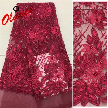 

Mysterious pattern with sequins design with colourful colors beads wedding dress fabric ADP67 French Tulle Lace Fabric
