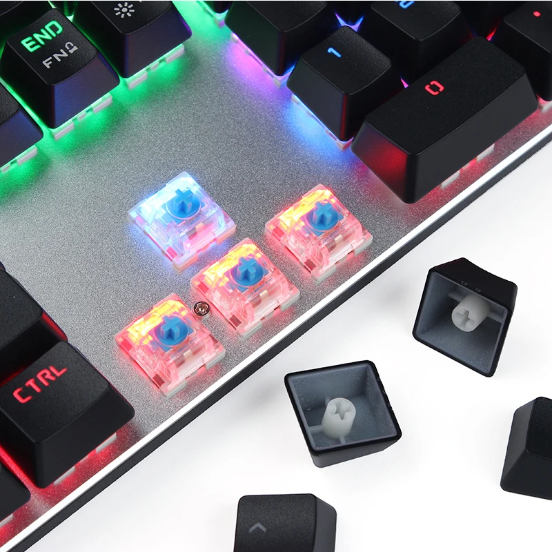 Проводная Механическая клавиатура 87/104 ключей RGB синий переключатель светодиодный подсветкой anti-ореолы для игры русский/английский/ испанский макет