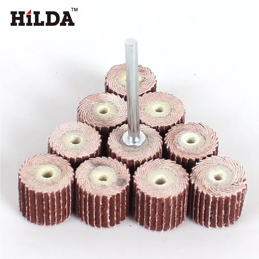 

HILDA 10PCS/Set 240-Grit Flap Wheels Sanding Brush Grinding Flap Wheels Brush Sanding Rotary Tool Dremel Accessories