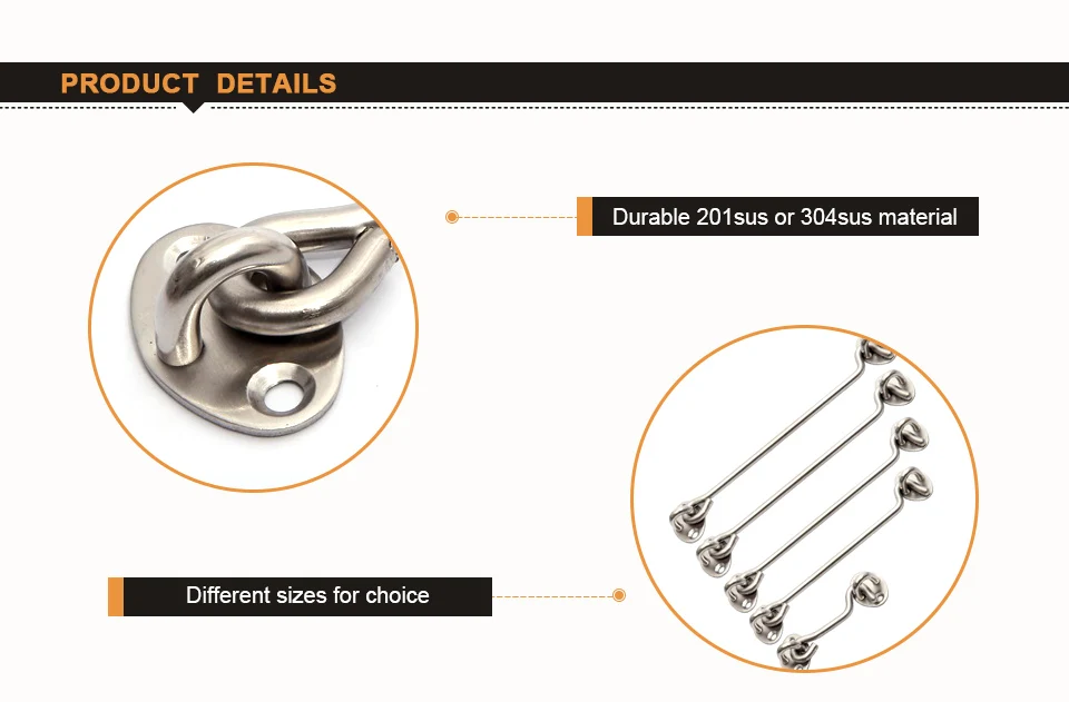 3/4/6/8/10/12/14/16 дюймов ветровой раскос кабины крюк для окна Нержавеющая сталь двери шкафа ветровой крючок Поймать глаз