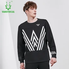 Осенне-зимняя спортивная футболка для фитнеса и бега, мужские хлопковые тренировочные пуловеры с принтом и длинным рукавом для тренировок