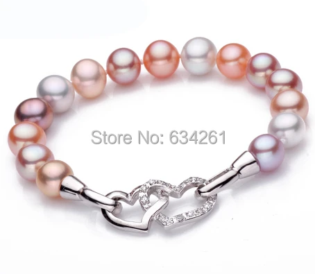 

ASHIQI Lady Jewelry 100% High Quality Natural Freshwater Pearl Charm Bracelets & Bracelets for women