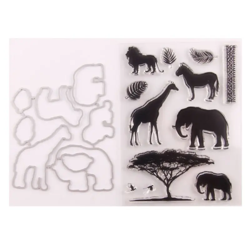 

Animals Seal Stamp With Cutting Dies Stencil Set DIY Scrapbooking Embossing Photo Album Decorative Paper Card Craft Art Handmade