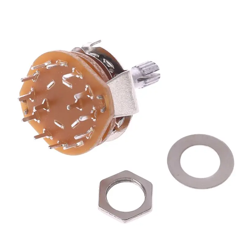 

1Pc Shaft Panel Mount 2P6T Rotary Switch Selector Band 2 Pole Position 6 RS25