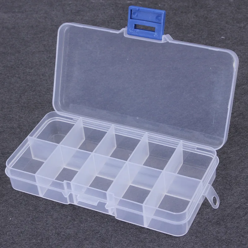 

Waterproof 10 Compartments Eco-Friendly Plastic Fishing Tackle Box Portable Fishing Lure Hook Rig Bait Storage Case Pesca Tackle