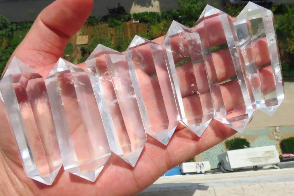 

ddh001652 7pcs NATURAL CLEAR QUARTZ CRYSTAL DT WAND POINT