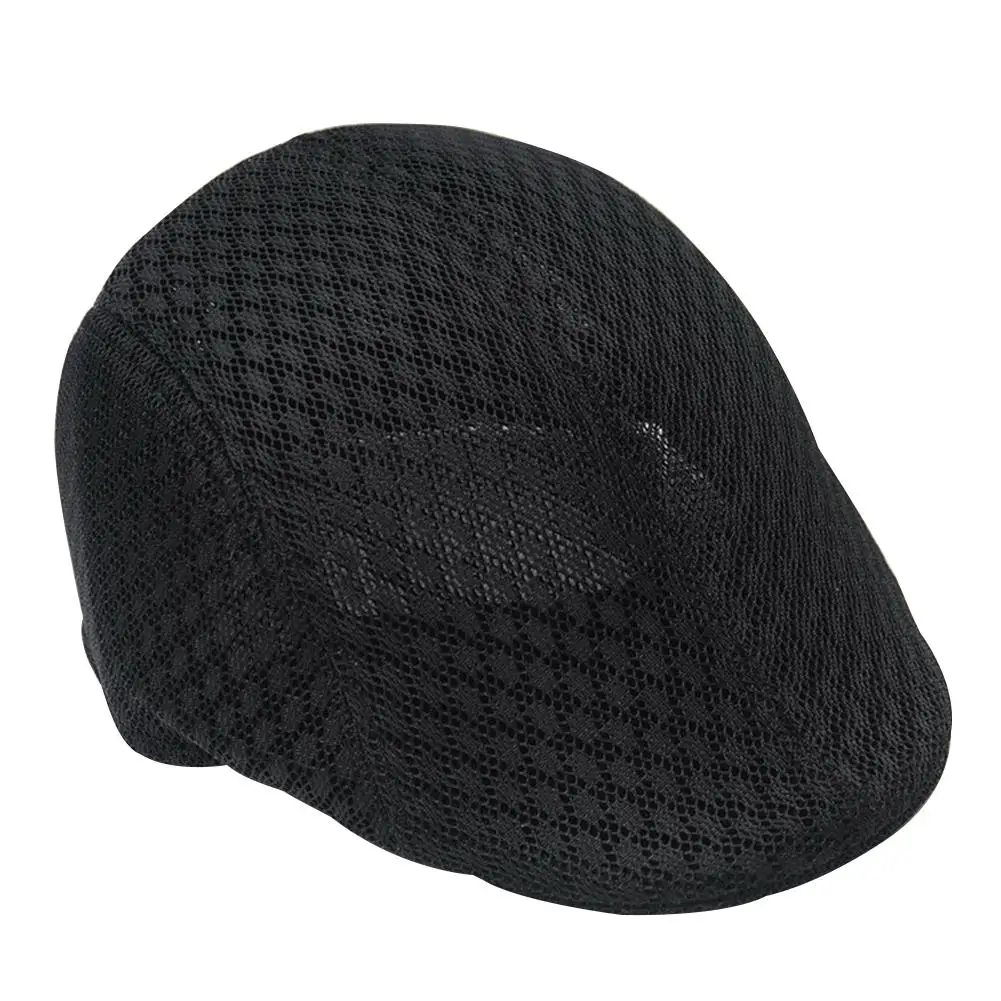 

Men Women Summer Breathable Newsboy Cabbie Beret Sun Cap Duckbill Ivy Flat Hat