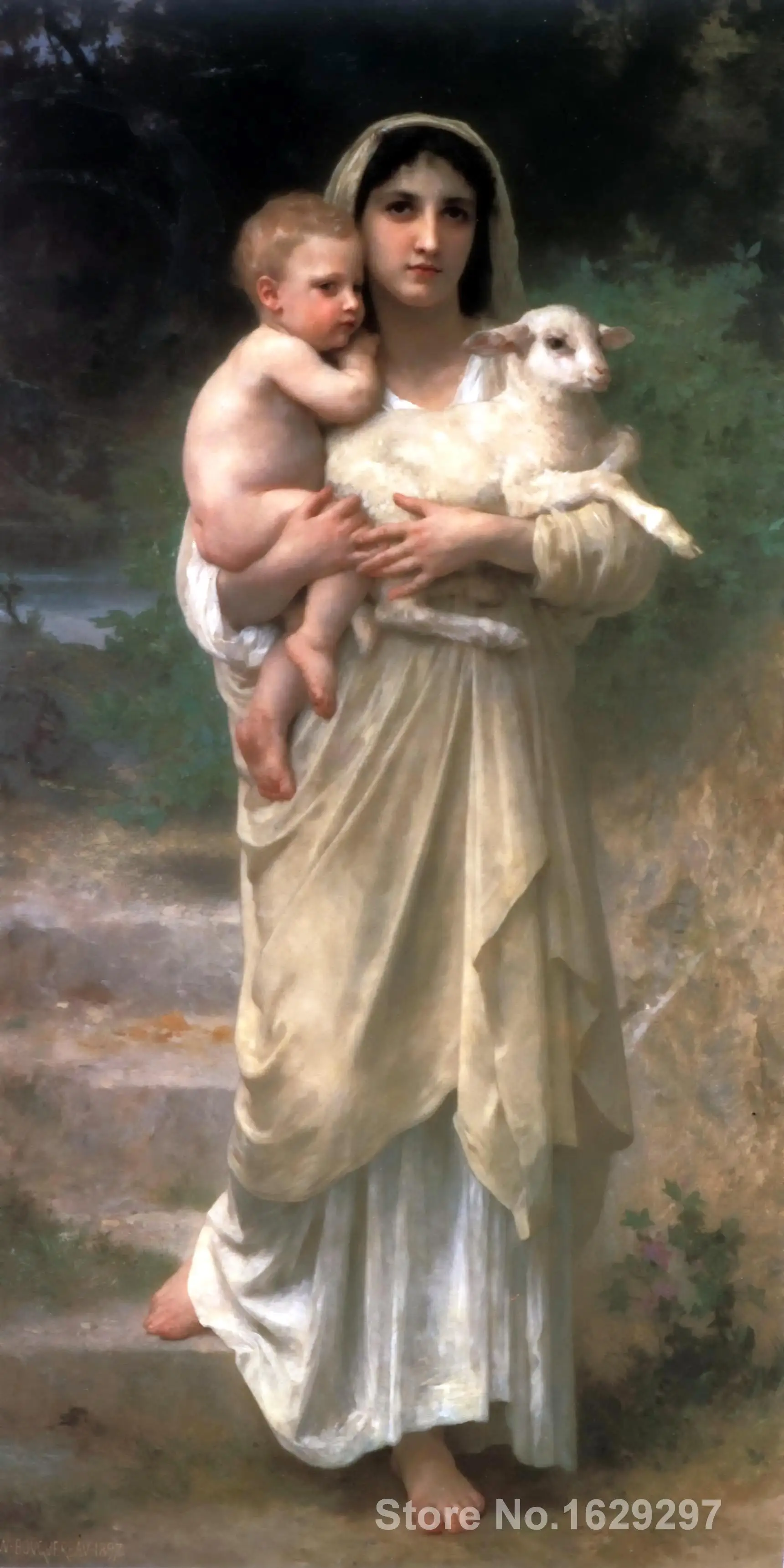 Lambs Paintings by William Adolphe Bouguereau impressionist art High quality Hand painted | Дом и сад