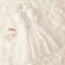 Новинка, цельный кружевной купальный костюм с белыми перьями, женский сексуальный купальник на бретельках с высокой талией, юбка с открытой спиной, бандажный пляжный купальник