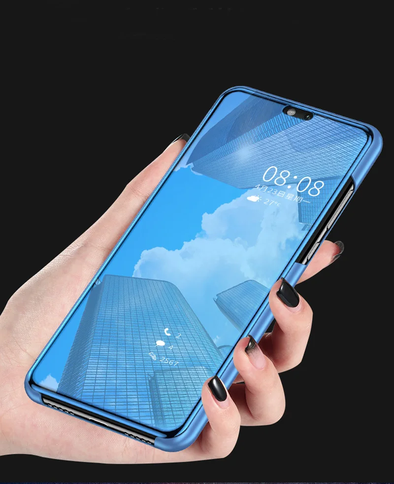 Роскошный чехол Smart View для huawei Y9 Honor 8X Max Y7 Y7 Pro Honor View 20 задняя крышка зеркальная P30 Lite P30 Pro