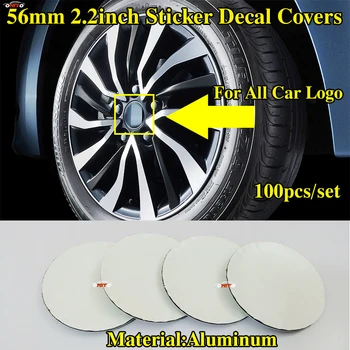 

Best price 100PCS Car Decoration Wheel Cap Sticker Badge Covers Auto Logo Emblem 56MM 5.6CM For All Car Logo 5.6cm Decal Label
