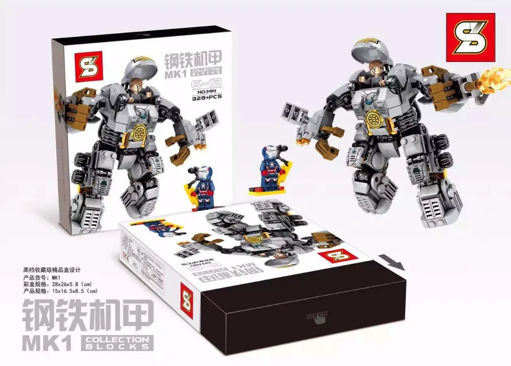 

MK1 MK25  MK37 MK46 Super Heroes Avengers Mark1 model mech Iron Man Armor Mech Hammerhead Hulkbuster Figures Bricks Toys