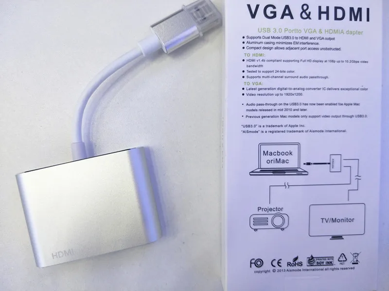 Адаптер USB 3 0 HDMI VGA адаптер для Mac OS 1080P конвертер с поддержкой выход синхронизации