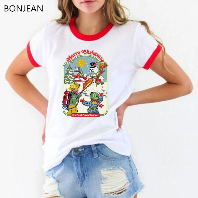 

Summer 2019 funny shirt women Merry Christmas t shirt femme my first flamethrower letters print graphic t shirts tumblr clothes