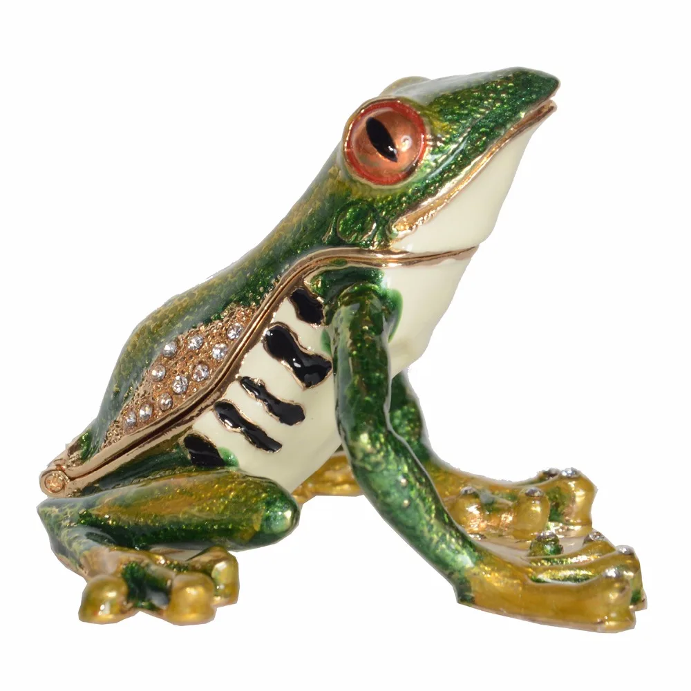 Frog Jeweled Trinket Jewelry Boxes & Organizers Collectible Frog Gifts