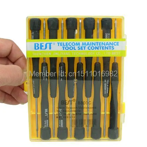 

free shipping 5sets/lot 8800C Professional Quality 10 in 1 multi-purpose Screwdriver Set Repair opening tools kit for xbox PS3