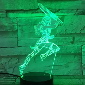 

Marvel The Avengers Super Heroe Gamora Figure 3d Illusion Usb 3d Led Night Light Multicolor Rgb Table Lamp Bedroom Birthday Gift