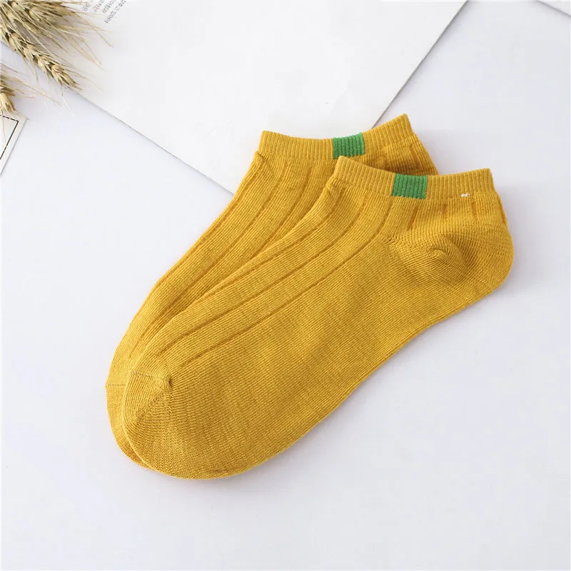 Urgot 10 пар/лот, женские носки, невидимые носки хараюку карамельного цвета, неглубокие, противоскользящие, хлопковые носки-башмачки для женщин, Meias - Color: E